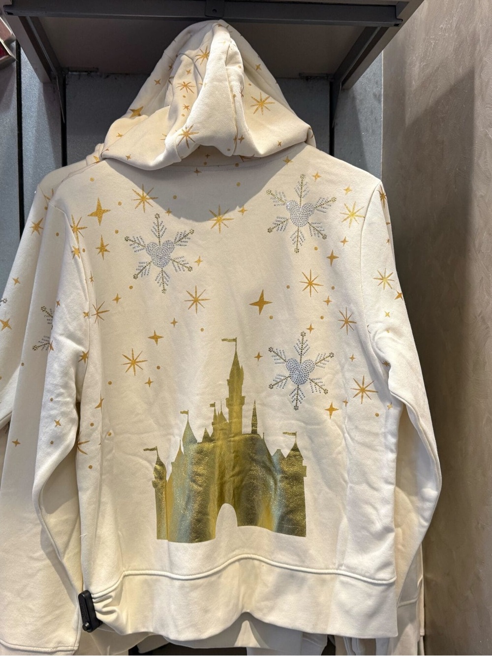 White and Gold Cinderella Castle Hoodie Walt Disney World Holiday